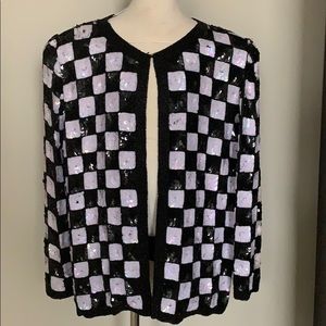 Vintage sequin jacket checker pattern Joseph LeBon